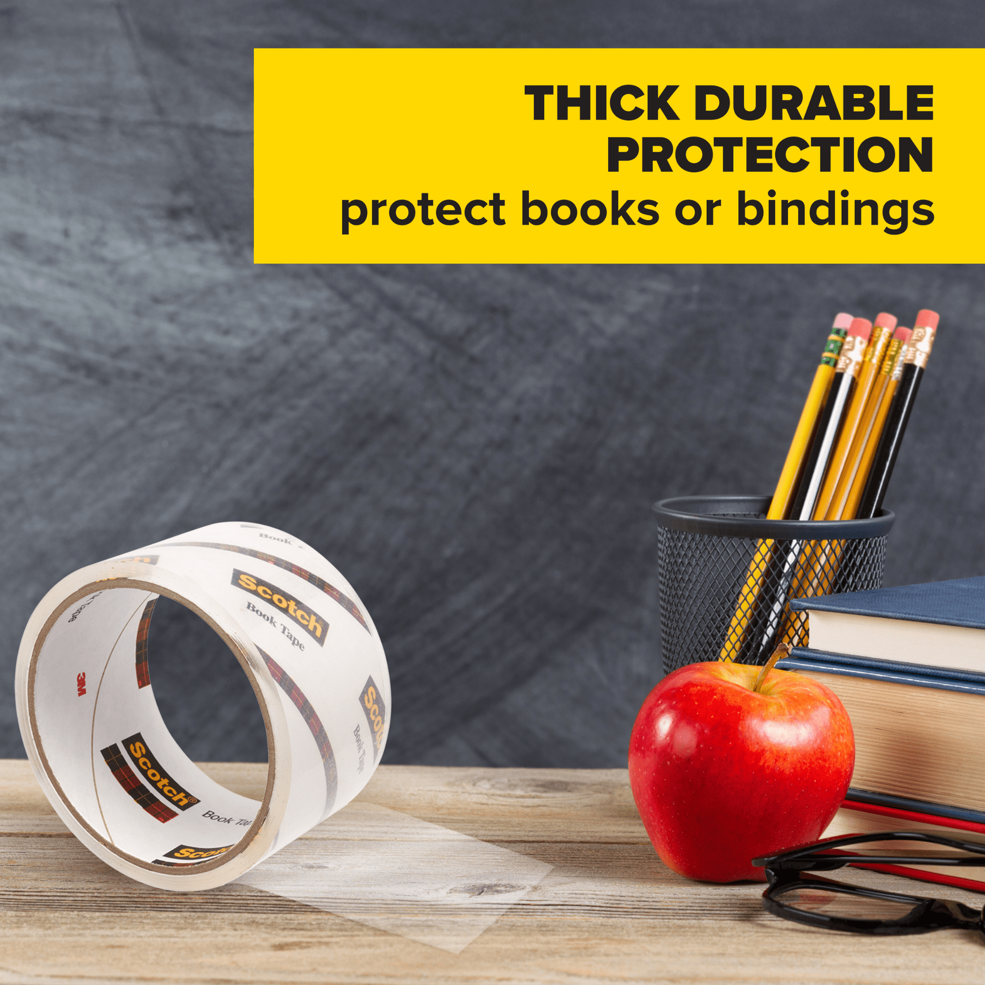 Scotch Book Tape: 1-1/2 in. x 15 yds. (Clear) [24-pack]