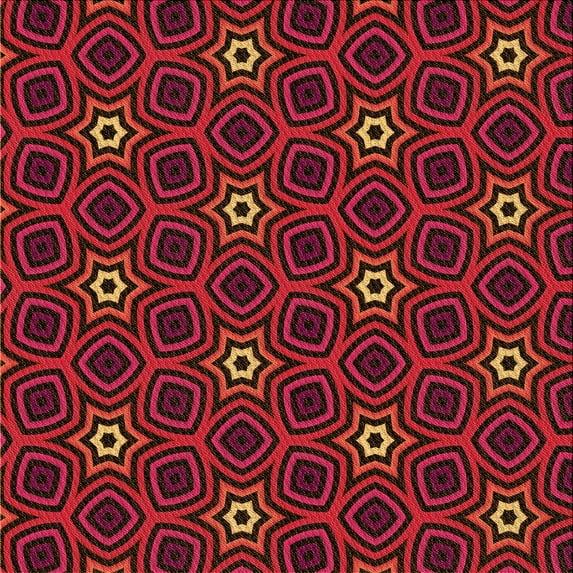 Ahgly Company Indoor Square Patterned Blood Red Brown Area Rugs, 8' Square