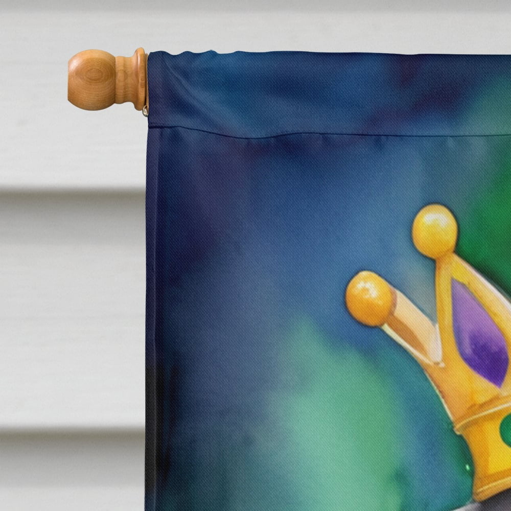 Flat-Coated Retriever King of Mardi Gras House Flag 28 in x 40 in