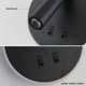 thumbnail image 3 of Bedside Lamps LED Wall Lamp Indoor Hotel Wall Light Bed Corridor Wall Sconce with Switch Black 3W+9W (Round), 3 of 5