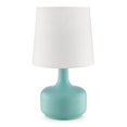 thumbnail image 1 of Benzara BM240456 Table Lamp with Teardrop Metal Base & Fabric Shade, Green, 1 of 5