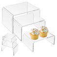 thumbnail image 1 of 6 Pcs Acrylic Risers Clear Display Stands Acrylic Display Shelf Perfume Stand Cake Display Stand, 1 of 6