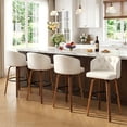 thumbnail image 5 of Fahomiss 26" Swivel Counter Height Bar Stools Set of 4, White Leather Farmhouse Kitchen Stools, 5 of 10