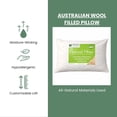 thumbnail image 3 of Organic Textiles Wool Bed Pillow with GOTS CERTIFIED Organic Cotton Cover - Adjustable Loft (King - 35"x20") - Pack of 1, 3 of 8