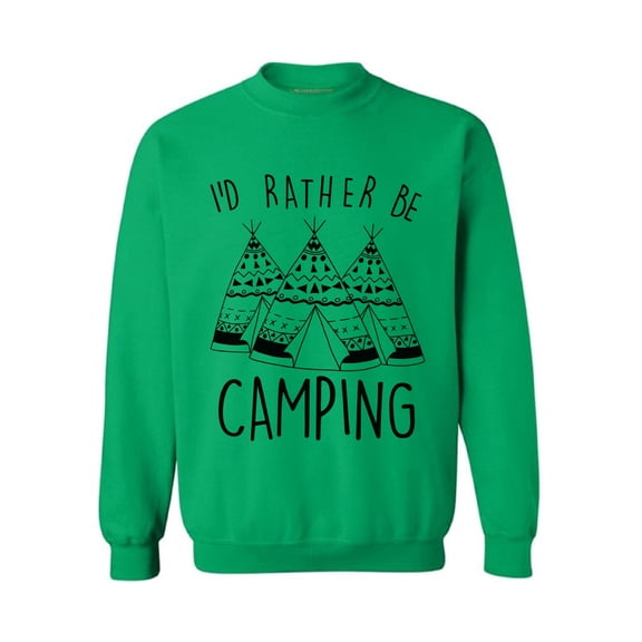 Awkward Styles I'd Rather be Camping Unisex Crewneck Camper Sweater for Men I Love Camping Crewneck for Women Camping Clothes I Would Rather be Camping Crewneck Campers Gifts Sweater for Camper