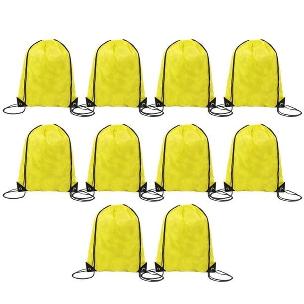 Mochila con Cordón Mochila Adecuada para Gimnasio, Almacenamiento y Viajes Bolsa con Cordón para Deportes de Maratón Color Amarillo