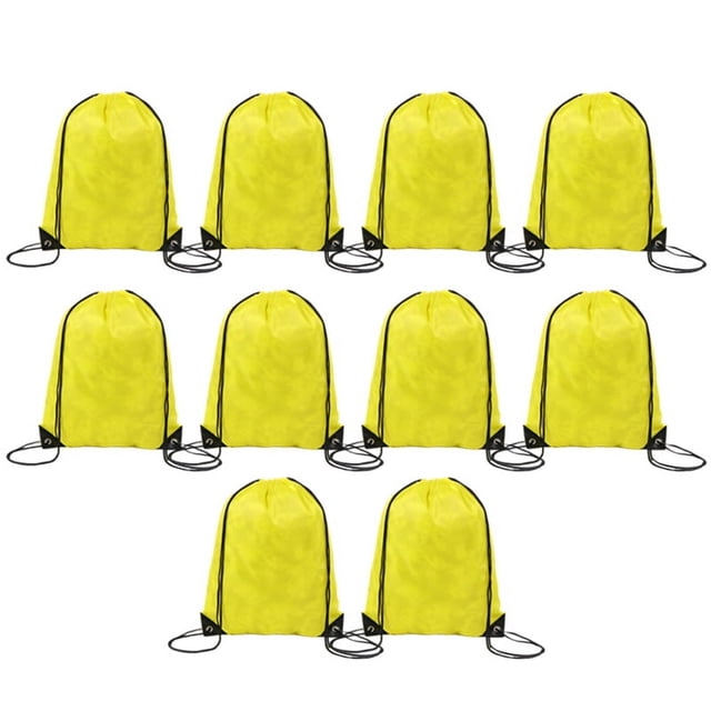 Mochila con Cordón Mochila Adecuada para Gimnasio, Almacenamiento y Viajes Bolsa con Cordón para Deportes de Maratón Color Amarillo