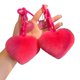 thumbnail image 5 of Llavero con forma de cadena de amor de piel de conejo Rex real de silicona, exquisito colgante para mochila escolar, adornos para pareja, llavero para coche, 5 of 5