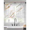 thumbnail image 4 of Sheer Curtain Panels White Gold Marble Rod Pocket Voile Window Curtains Modern Marble Window Treatments Ligh Filtering Privacy Curtain Drapes for Bedroom Living Room 2 Panel Set 54 Inch Length, 4 of 9