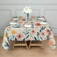 thumbnail image 3 of Pioneer Flower Floral Print Pattern Square Tablecloth,Waterproof Square Table Cover,Wipeable Spillproof Washable Table Cover for Home Kitchen Party Decor 42"X42"(107x107cm), 3 of 6