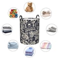 thumbnail image 6 of XMXY Round Laundry Basket Organizer, Skeleton Bone Dice Waterproof Collapsible Dirty Clothes Basket Laundry Hamper, Small Size, 6 of 8
