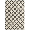 thumbnail image 3 of SAFAVIEH Layla Geometric Plush Shag Area Rug, Ivory/Dark Grey, 6' x 9', 3 of 7