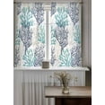 thumbnail image 4 of Teal Blue Grey Coral Coastal Curtains 45 Inch Length,Sheer Curtains for Bedroom Living Room Window Summer Beach Seaside Nautical Rod Pocket Drapes Kitchen Curtains Small Half Window 52"x45" 2 Panels, 4 of 7