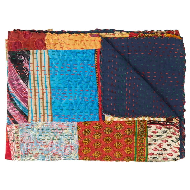 Taj Hotel Kantha Silk Blend Throw | 50"x70" | B