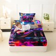 thumbnail image 4 of Manfei Sports Car Twin Sheets,Extreme Sport Bedding,Pink,3-Piece,1 Fitted Sheet and 1 Pillowcase, 4 of 6