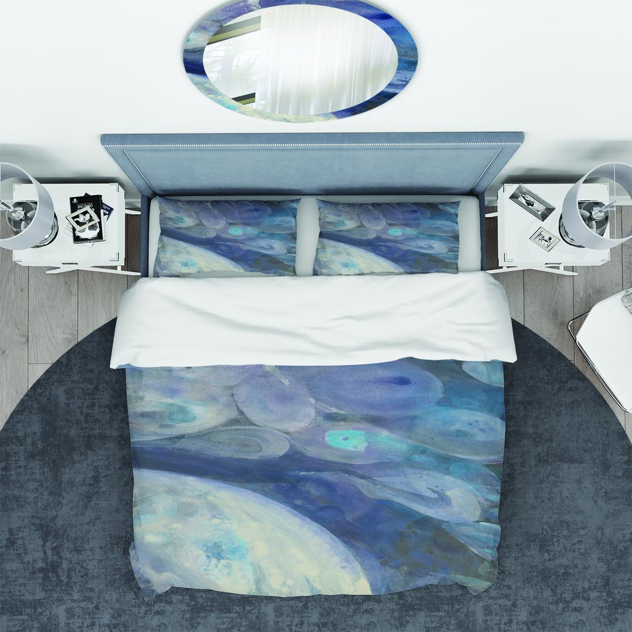 Designart 'Into the Indigo Stream I' Geometric Duvet Cover Set