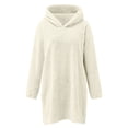 thumbnail image 3 of Women Fall Winter Plush Sweatshirts Fashion Three Lengths Hoodies Warm Soft Sweater Dresses, 3 of 5