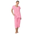 thumbnail image 4 of Aria Short Sleeve 100% Cotton Cropped Pajama Set with Pockets, Women’s Sizes XS-4X, 4 of 5