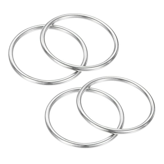 Uxcell 2 Inch Dia Metal O Rings [4Pcs] - 316 Stainless Steel 0.15 Inch THK Multi-Purpose Welded Round Rings Use for Crafts