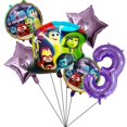 thumbnail image 5 of 6 globos de aluminio de Disney Inside Out para decoración de fiestas de cumpleaños de niños y niñas, 1, 2, 3, 4, 5, 6, 7, 8 y 9 años, juguetes para niños, suministros para globos, 5 of 5
