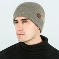 thumbnail image 3 of Beanie Hat Warm Unisex Solid Color Knit Cuffed Beanie Hat Watch Cap for Winter, 3 of 10