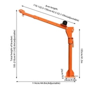 Miumaeov 1100 LB Truck-Mounted Crane Hoist Truck-Mounted Crane with 12V Electric Winch 360 Swivel Pickup Truck Jib Cranes