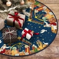 thumbnail image 2 of Christian Christmas Tree Skirt Religious Jesus Nativity Scene Xmas Tree Mat Navy Blue Christmas Holiday Jesus Indoor Outdoor Party Decor (48 Inches), 2 of 6
