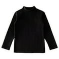 thumbnail image 4 of Mepaouo Boys Girls Long Sleeve Shirts Kids Turtleneck Pullover Toddler Basic Tees Tops T-Shirts Black 9-10 Years, 4 of 5