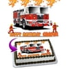 Fire Truck Edible Cake Image Topper Personalized Picture 1/4 Sheet (8"x10.5")