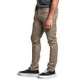 thumbnail image 4 of Victorious Men's Coated Slim Fit Moto Pants Biker Jeans - Khaki - 38/32, 4 of 6