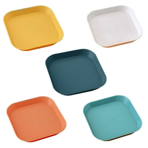 Acahhotxx Dinner Plate, 5 inch Square Dinner Dish Snack Tray Dessert Plate for Vegetable Fruit Cake Dessert Snacks Serving Plate Tray - Orange