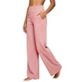 thumbnail image 5 of hoksml Women's High Waisted Wide Leg Pants Stretch Solid Casual Trousers with Pockets for Work Office Daily Wear, 5 of 9