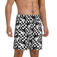 thumbnail image 2 of Sikiie Ying Yang Checkered Mens Pajama Shorts, Lightweight Lounge Pant with Pockets Soft Sleep Pj Shorts for Men3X-Large, 2 of 6