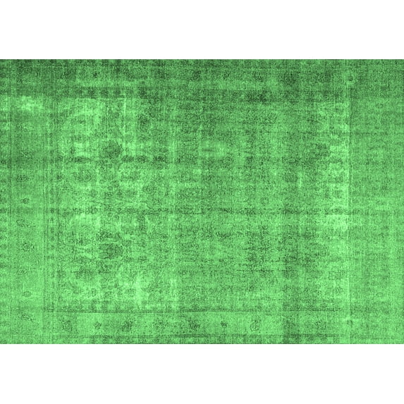 Ahgly Company Indoor Rectangle Persian Emerald Green Traditional Area Rugs, 6' x 9'