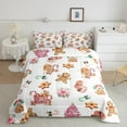 thumbnail image 2 of Feelyou Cute Gingerbread Man Queen Comforter Set, Cartoon Xmas Tree Bedding Sets, Pink Christmas Flower Reversible Bedding Comforter Set, Super Cozy Room Decor, 3 Pieces, 2 of 8