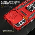 thumbnail image 3 of Dteck For Motorola Moto G Stylus 5G (2022),Magnetic Ring Holder Stand Shockproof Slide Lens Protector Case Cover,Red, 3 of 7