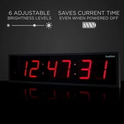 IVATION 24-inch Digital Wall Clock with Stopwatch, Timer, Alarms, Temperature, Remote