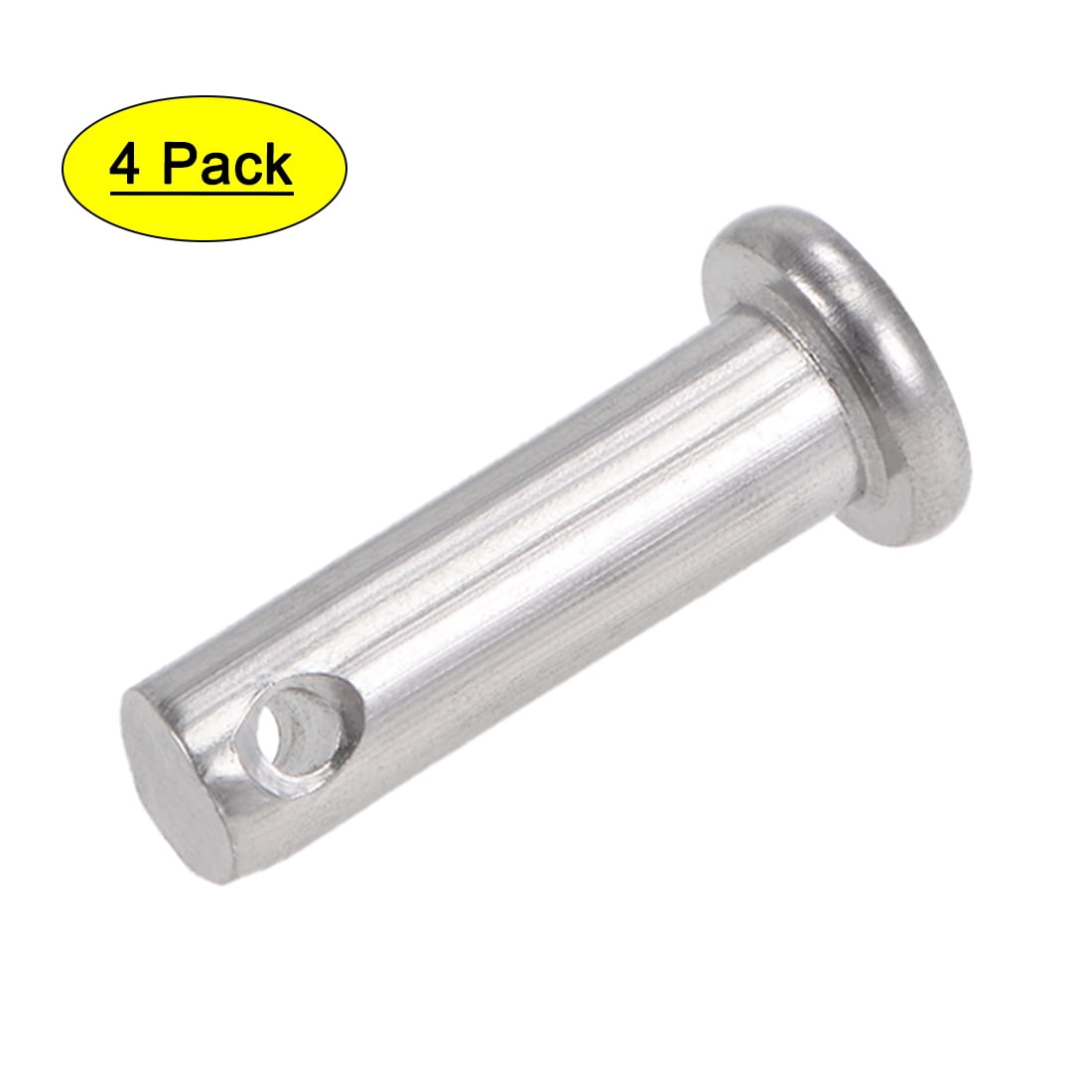 Single Hole Clevis Pins 6mm x 20mm Flat Head 304 Stainless Steel Pin 4Pcs 