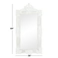 thumbnail image 3 of DecMode 36" x 69" White Intricately Carved Acanthus Floral Wall Mirror, 3 of 9
