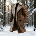 thumbnail image 2 of Fgnfyis Mens Winter Coat Winter Solid Knit Collar Anorak Coat for Daily Wear Classic Style Outerwear for Cold Weather Men's Winter Coats Brown XL, 2 of 3