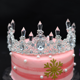 thumbnail image 5 of Corona de pastel de cumpleaños y boda de Reina, flores de carámbano de cristal grandes, diadema hecha a mano, joyería para la cabeza, 5 of 5