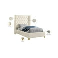 thumbnail image 2 of Meridian Furniture Soho Solid Wood and Vegan Leather Twin Bed in White, 2 of 3