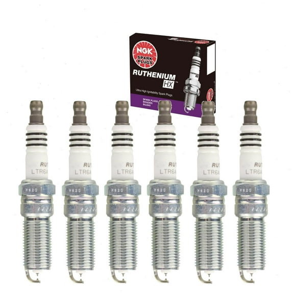 6 pc NGK Ruthenium HX Spark Plugs compatible with Ford Explorer 3.3L 3.5L V6 2011-2020