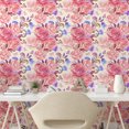 thumbnail image 2 of Ambesonne, Romantic Vibes Peel & Stick Wallpaper for Home, Dreamy Floral Print, 13"x100", Pastel Pink Lavender Blue, 2 of 5