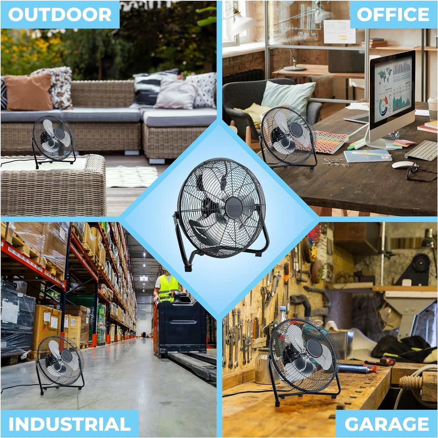 EZ-Chill 9 in. Desk or Table Fan - All-Metal, 3 Speed, Tilt