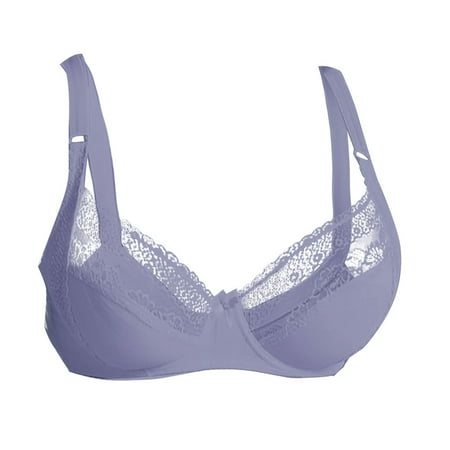 (2-Pack) Puawkoer Women s Plus Size E Sports Bras for Women Cup Lace Bra Sexy Womens Strapless Bras Thin Bra Side Support Maximum Support Sports Bras for Women Bra Mini