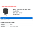 thumbnail image 2 of Relay - Compatible with 2003 - 2016 Honda Pilot 2004 2005 2006 2007 2008 2009 2010 2011 2012 2013 2014 2015, 2 of 2