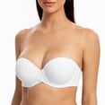 thumbnail image 3 of MELENECA Women's Stay Put Padded Cup with Lift Underwire Push Up Strapless Bras White 40B, 3 of 3