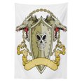 thumbnail image 3 of Ambesonne Yellow Tablecloth Rectangular Table Cover, Shield Dragon Medieval, 60"x84", Yellow White, 3 of 4