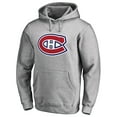 thumbnail image 2 of Men's Heather Gray Montreal Canadiens Primary Team Logo Fleece Fitted Pullover Hoodie, 2 of 3